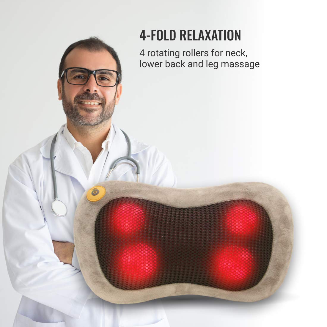 Gess Shiatsu Massagekissen Wärme Nacken Rücken 30W