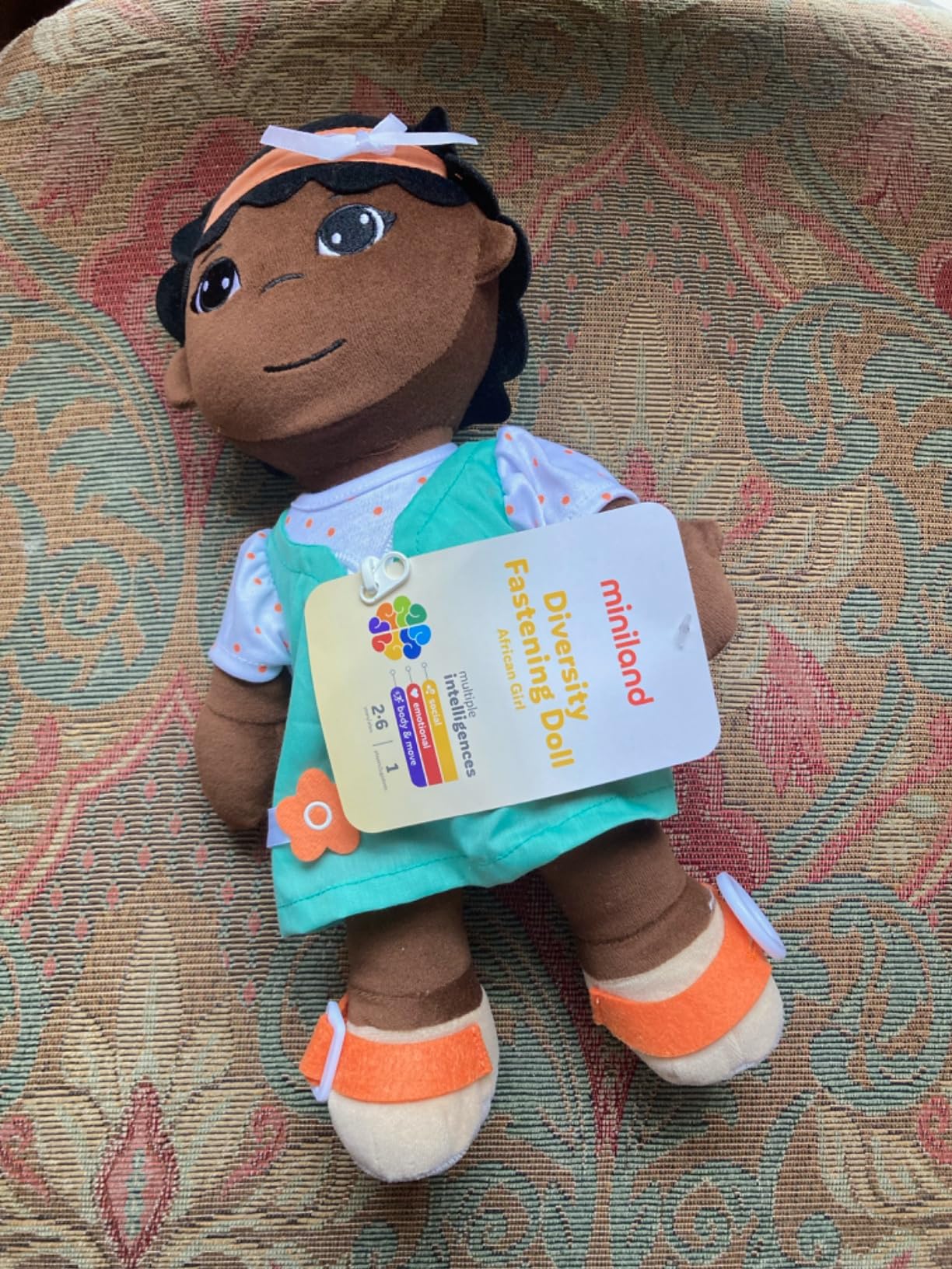 Miniland Diversity Stoffpuppe Afrikanisches Mädchen 40cm Anzieh
