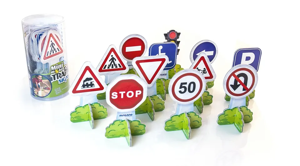 Miniland Minimobil Verkehrszeichen 12 Set Schilder