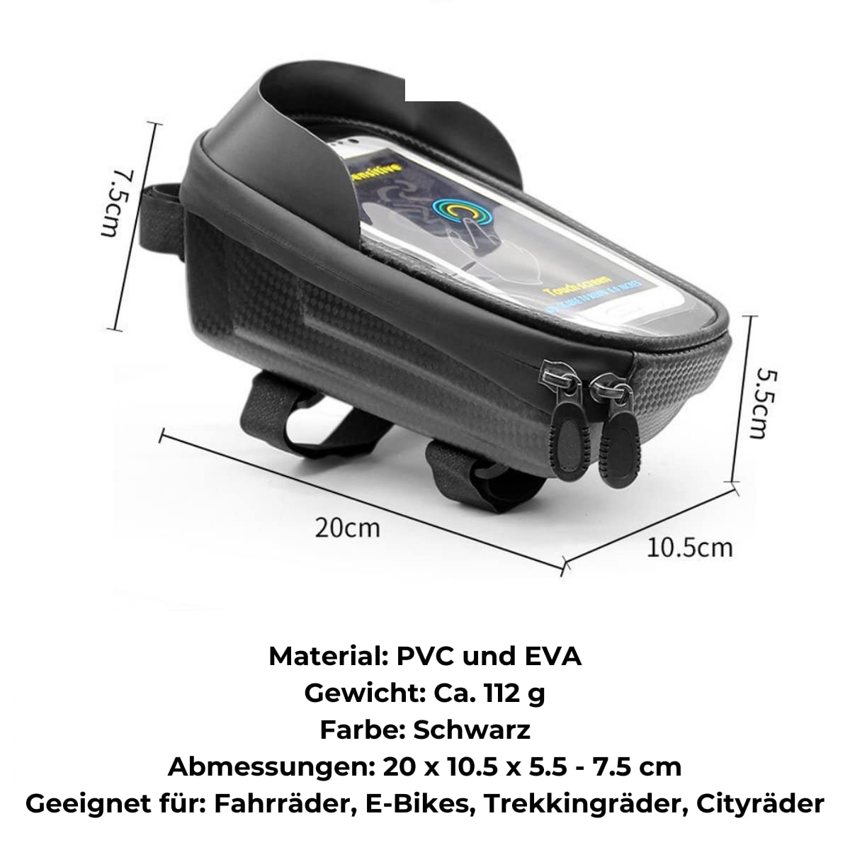 smartEC Fahrradtaschen Handyhalterung Navigation Touchscreen