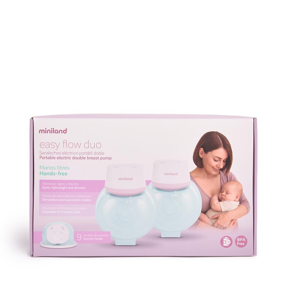 Miniland Easy Flow Duo Milchpumpe Doppelpumpe 2x180ml BPA-frei