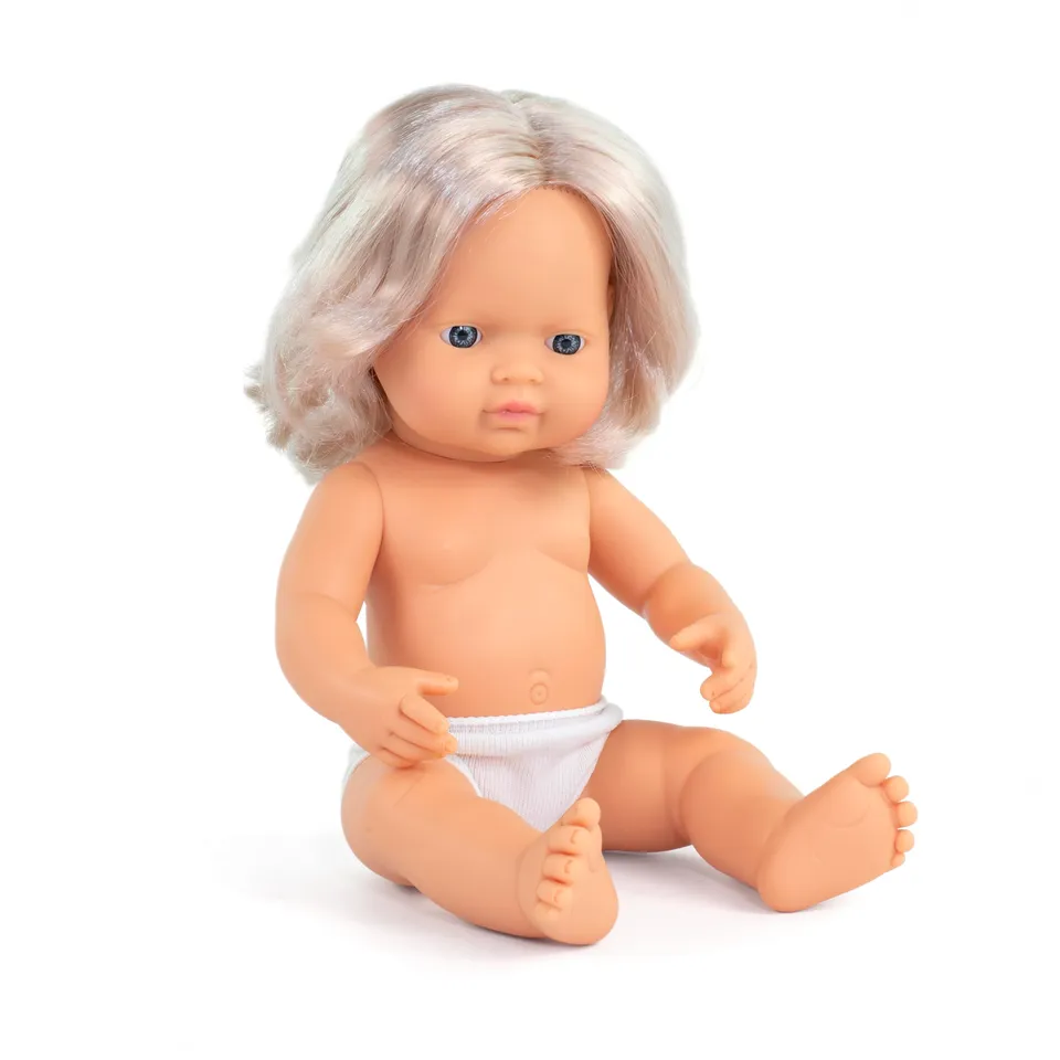 Miniland Babypuppe europäisches Mädchen 38cm Vinyl