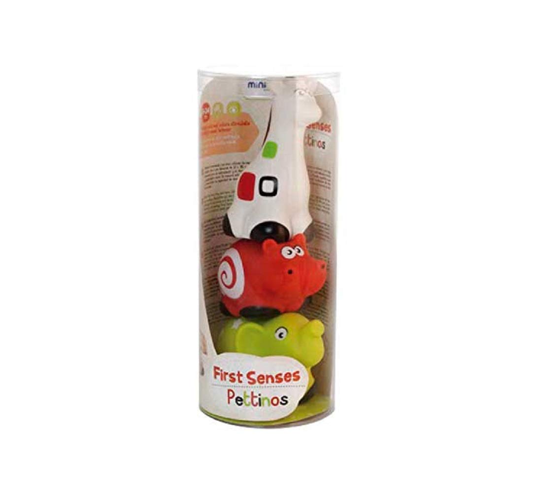 Miniland First Senses Pettinos Baby Spieltiere 3er Set Badewanne