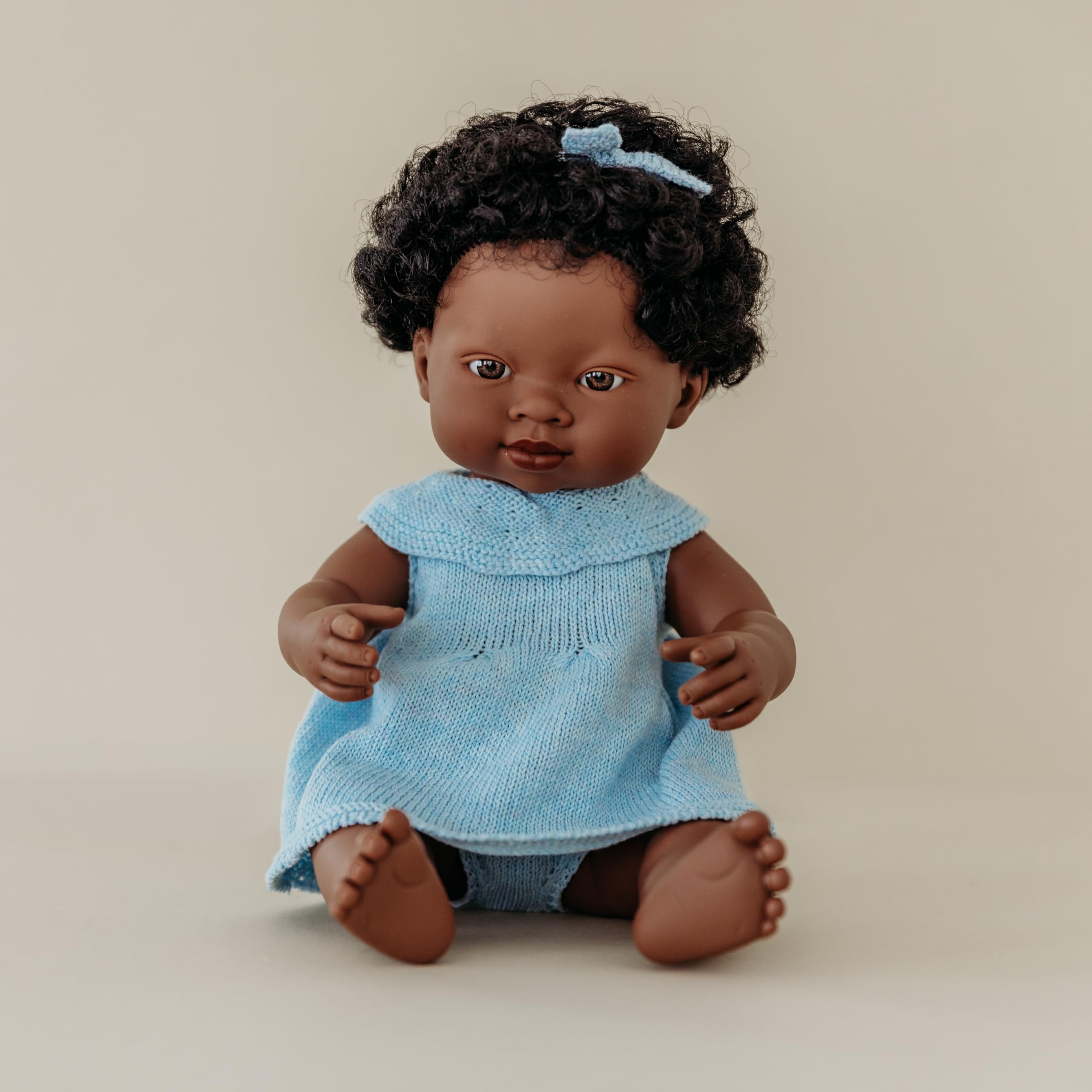Miniland Babypuppe afrikanisches Mädchen 38cm Vinyl