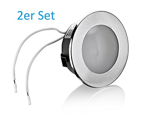 feinlux LED Einbauleuchte Set G4 12V 2er silber gebürstet