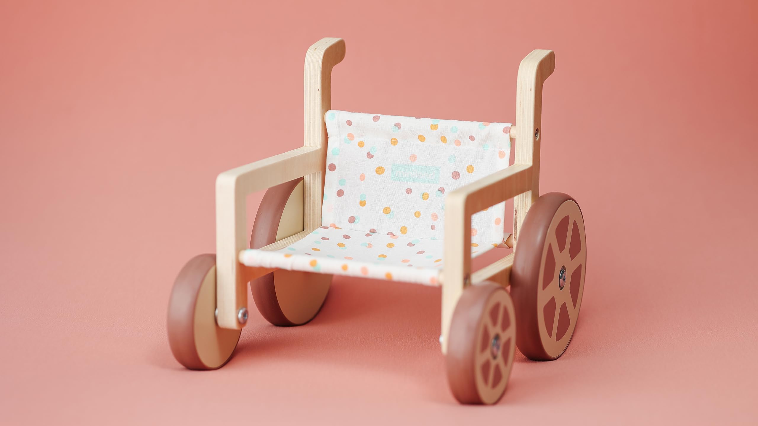 Miniland Rollstuhl für Puppen bis 38cm Holz