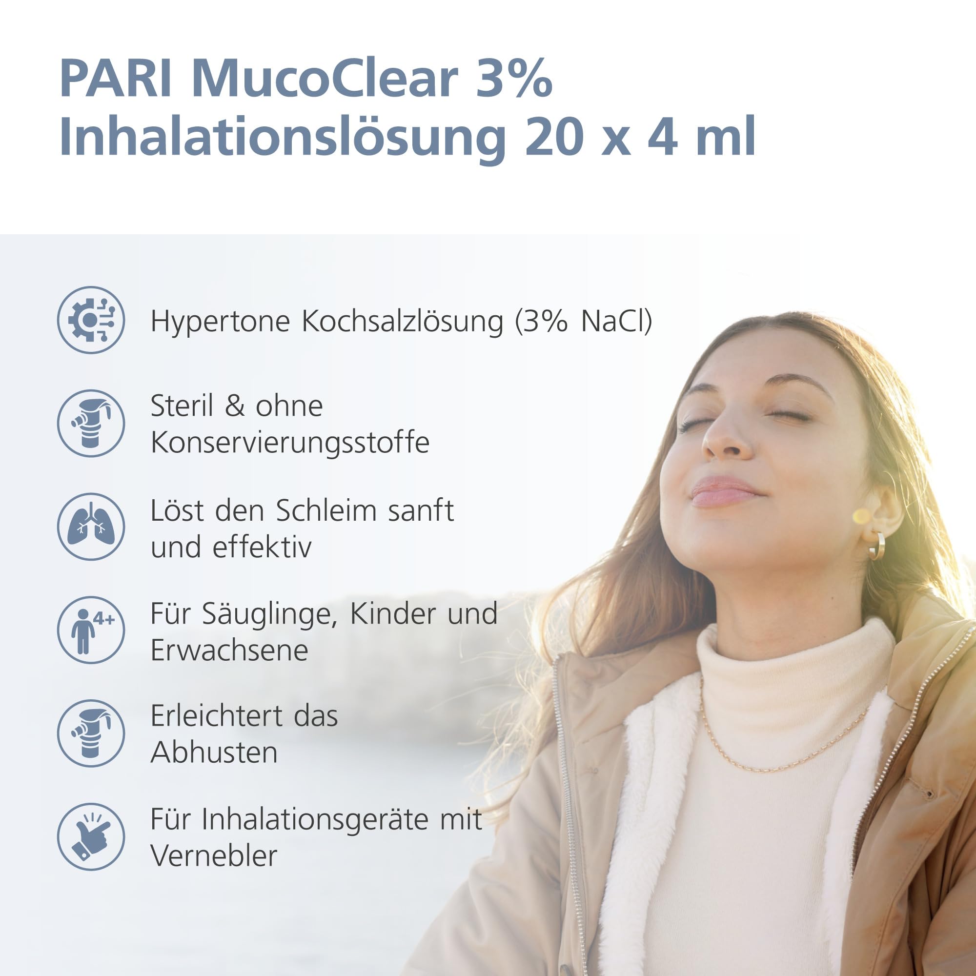 PARI MucoClear 3% Inhalationslösung 20x4ml hypertone Kochsalzlösung