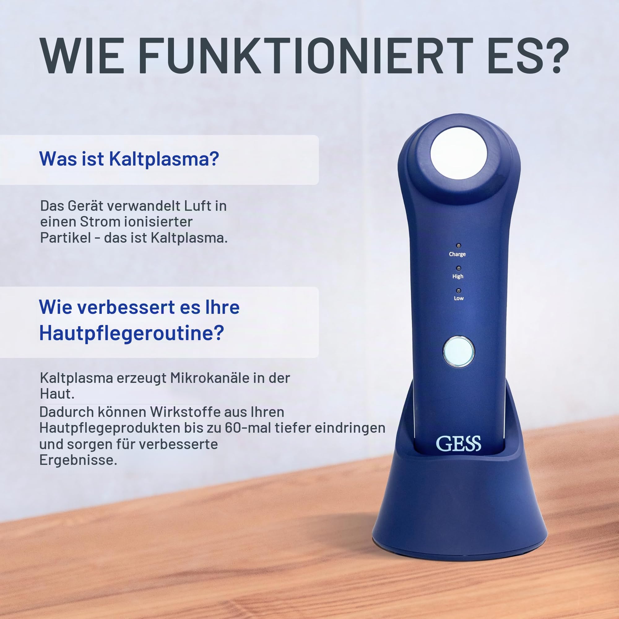 GESS Plasma Energy Kaltplasma Gerät Gesicht Akne