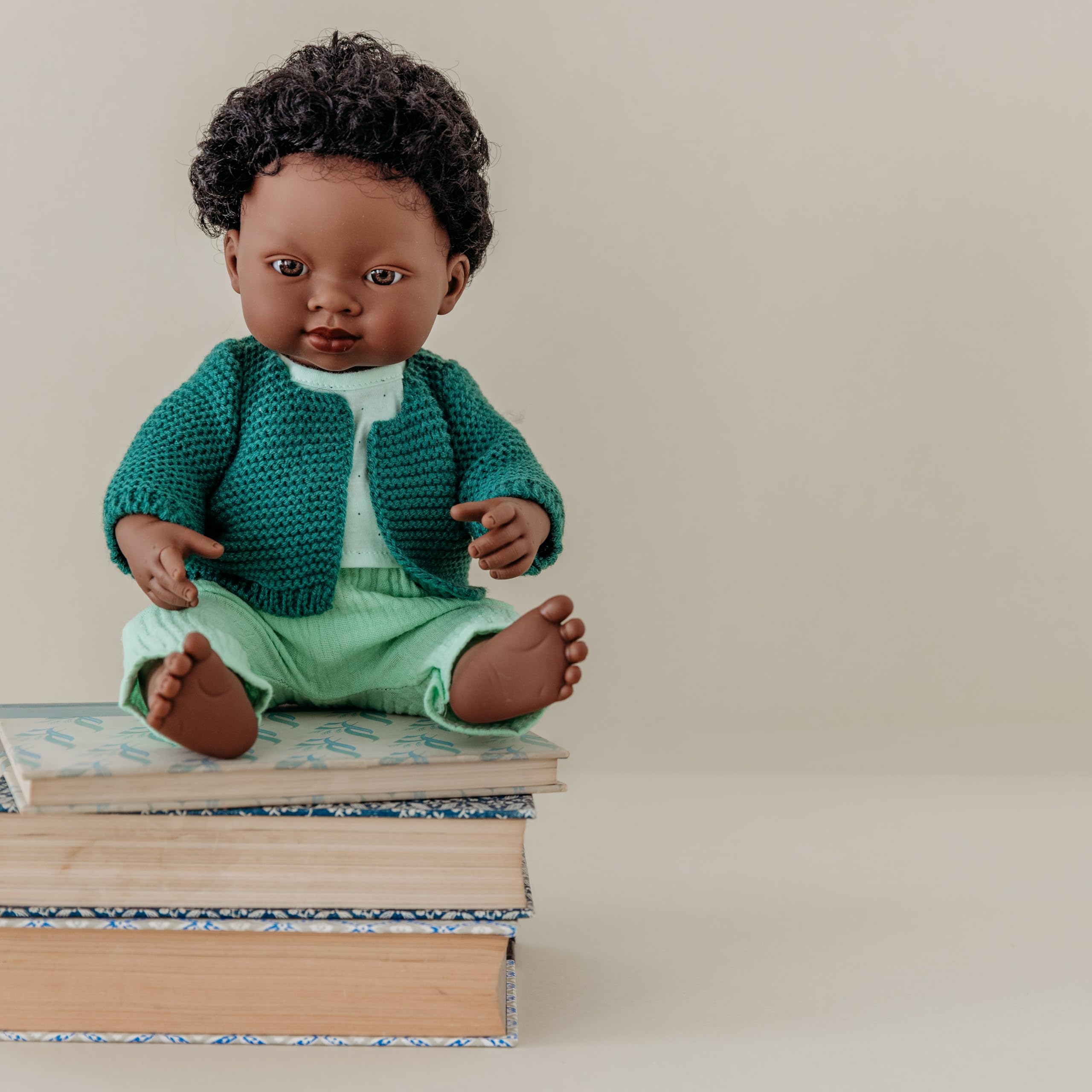 Miniland 31053 Babypuppe Afrikanischer Junge 38 cm Puppe