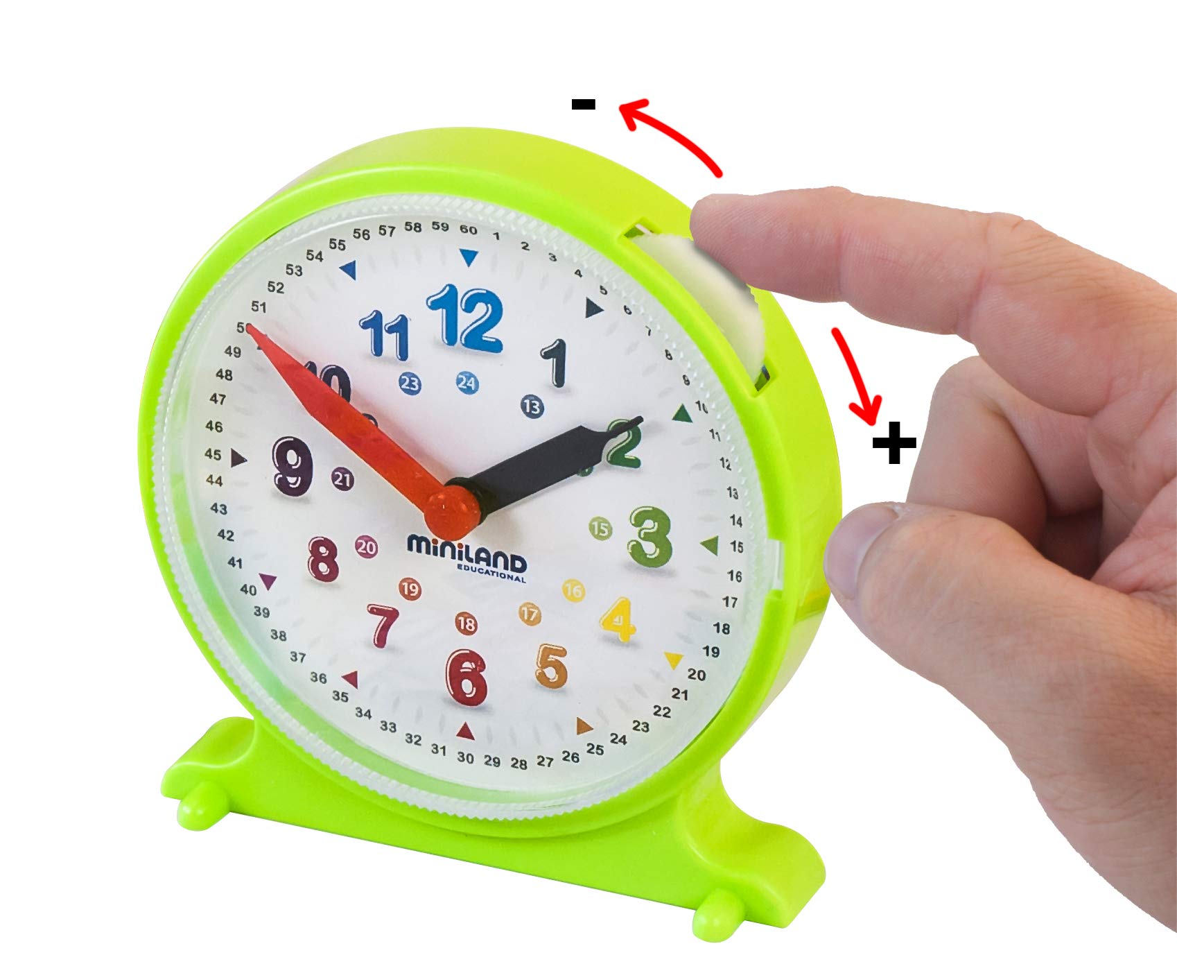 Miniland Activity Clock Lernuhr mit 12 Karten Koffer