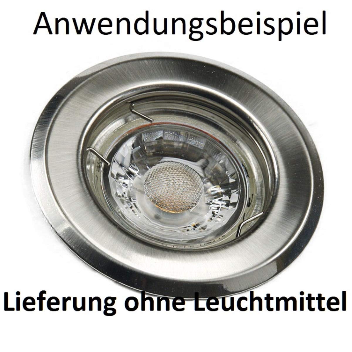 feinlux LED Einbaurahmen Einbaustrahler edelstahl 6er Set 55mm GU10