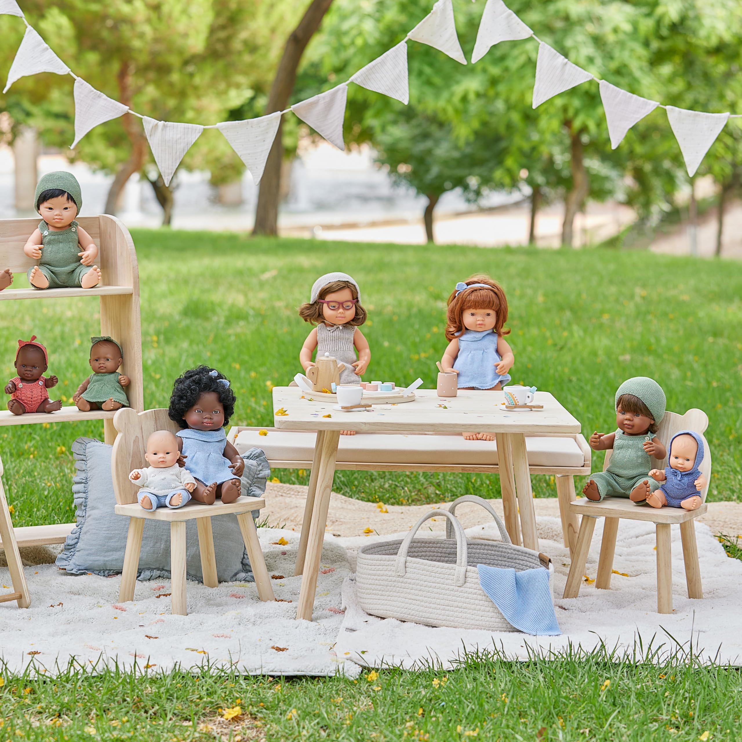 Miniland Dolls Hygiene Set 94061 Puppenzubehör Holz
