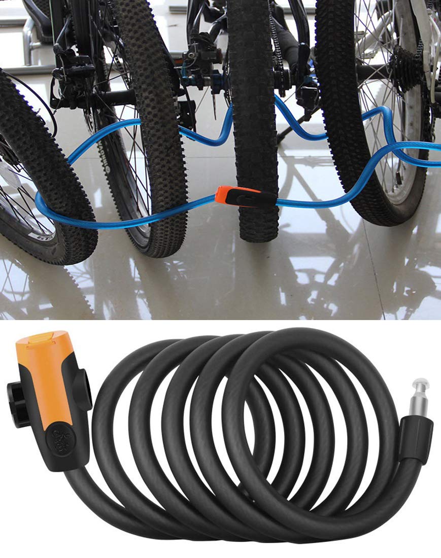 smartEC Fahrradschloss Spulenschloss 150 cm schwarz Schlüssel