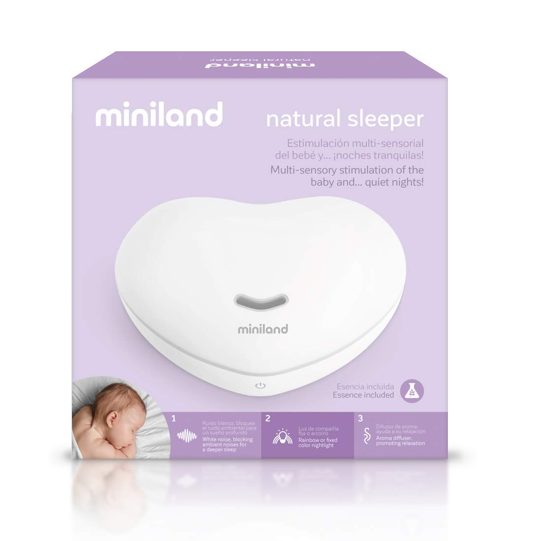 Miniland Natural Sleeper Einschlafhilfe 89261 Licht Aroma weiß