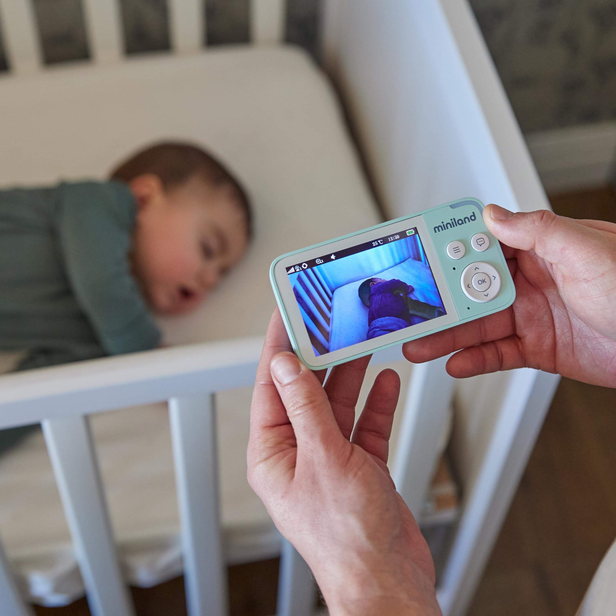 Miniland Digimonitor Compact 3,5 Zoll Babyphone Zoom