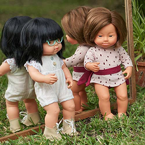 Miniland Dolls Babypuppe asiatisches Mädchen 38cm Brille