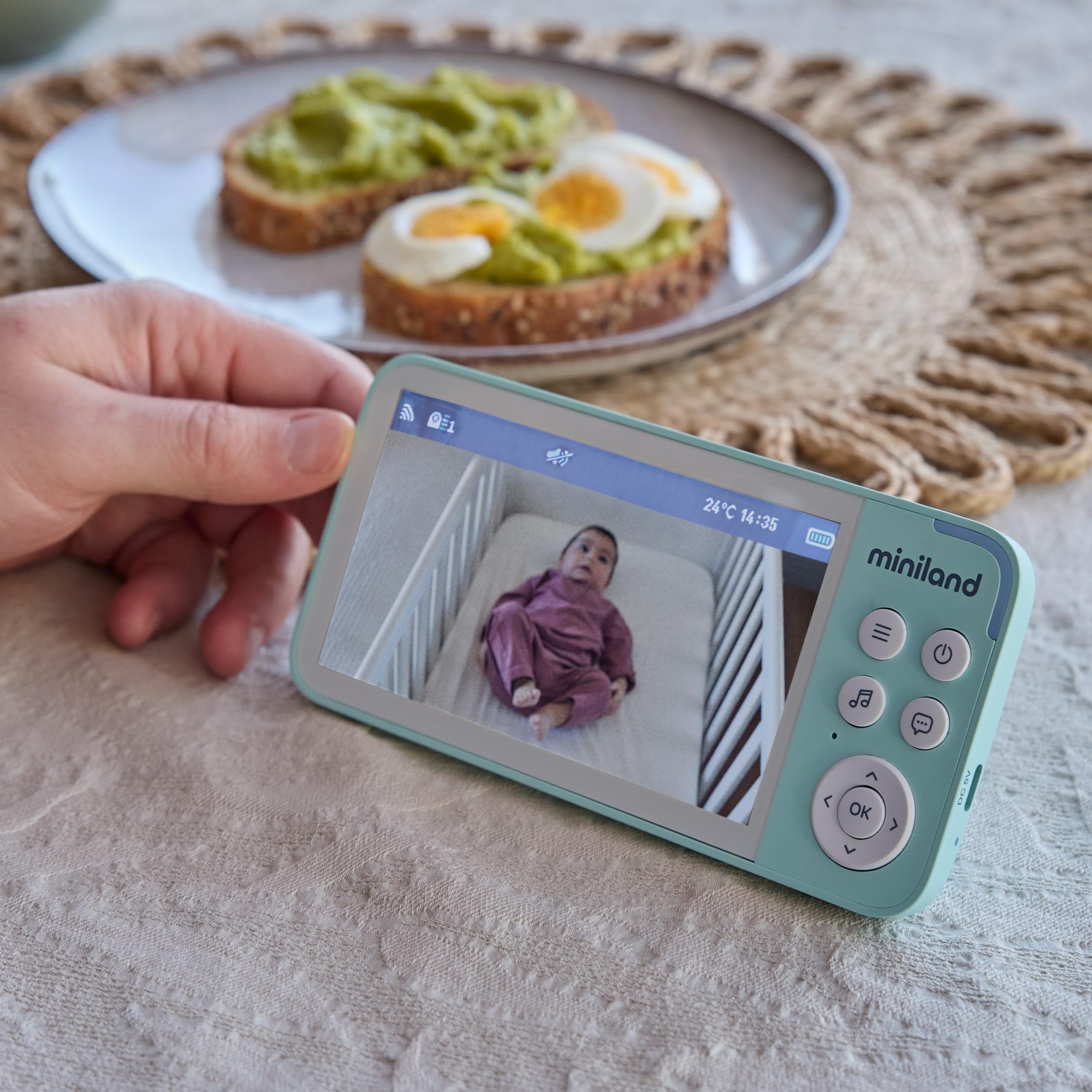 Miniland Digimonitor Babyphone 5 Zoll HD mit Kamera