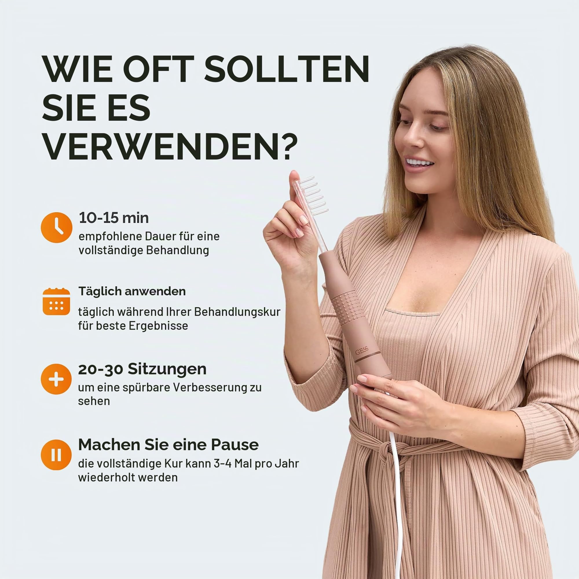 GESS DARS Hochfrequenzstab Haargerät 2 Kammelektroden
