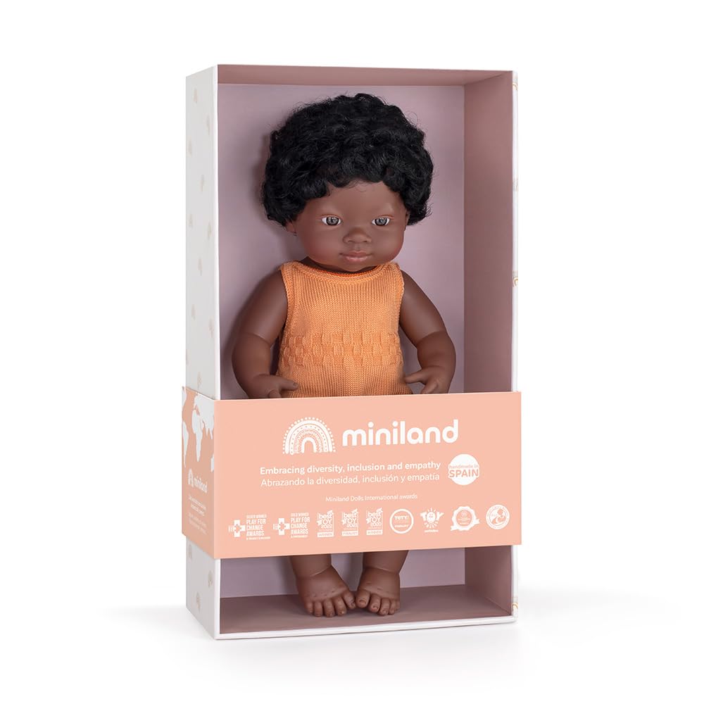 Miniland Dolls Babypuppe afrikanisch 38cm Colourful