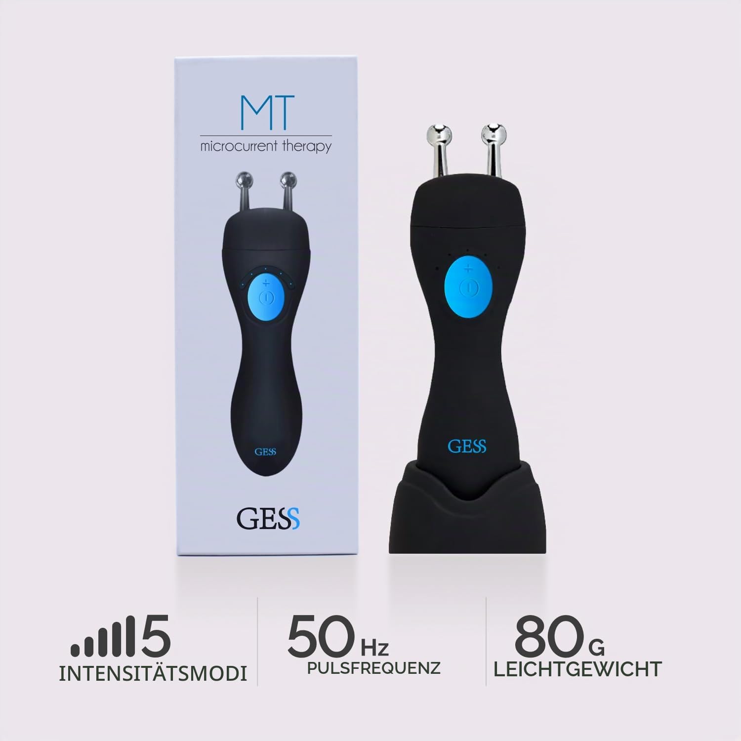 GESS MT Mikrostrom Gesichtsmassagegerät EMS Anti-Aging Batterie