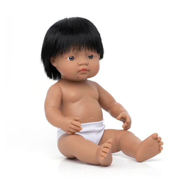 Miniland 31057 Babypuppe Südamerikanischer Junge 38 cm Puppe