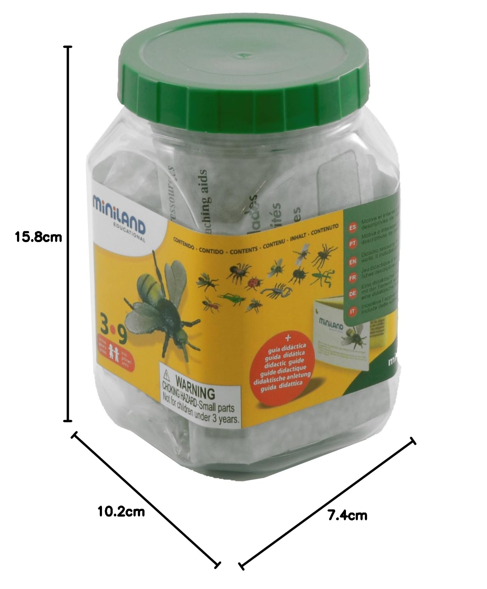 Miniland 27480 Insekten Spielfiguren 12 Figuren in Dose