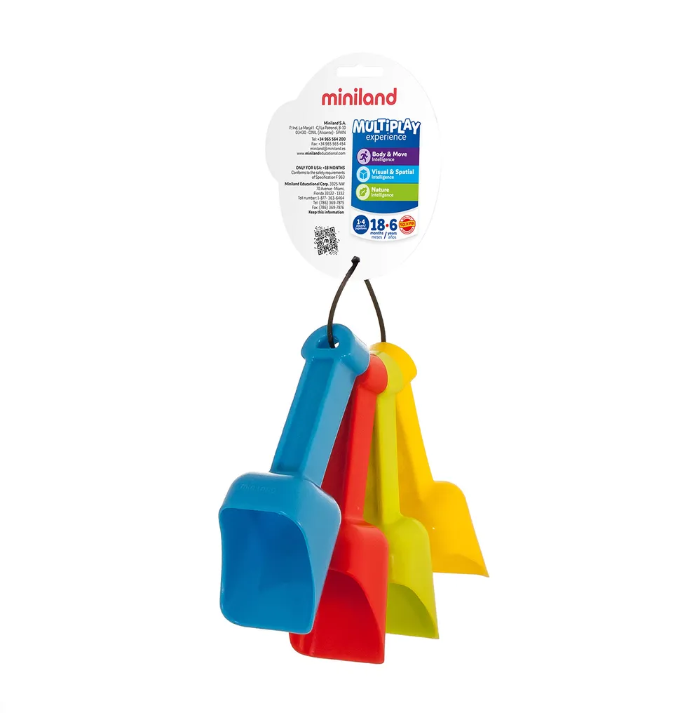 Miniland Sandschaufel Baby 4er Set 15 cm Sand und Schnee