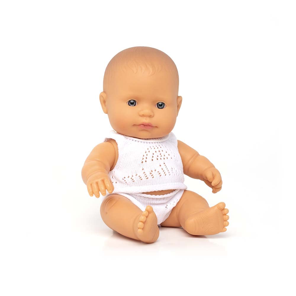 Miniland 31124 Baby Puppe 21 cm Afrikanisches Mädchen