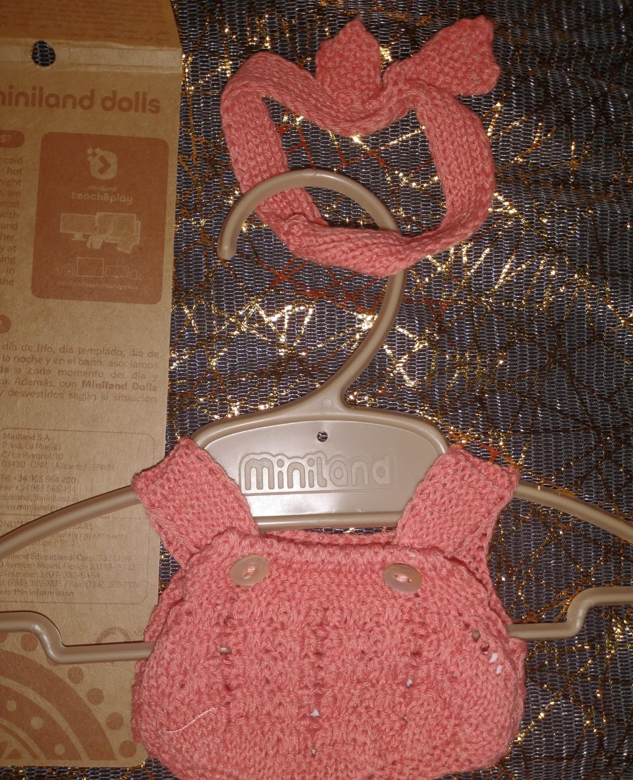 Miniland Dolls Strickset 21 cm Puppenkleidung korall Strampler