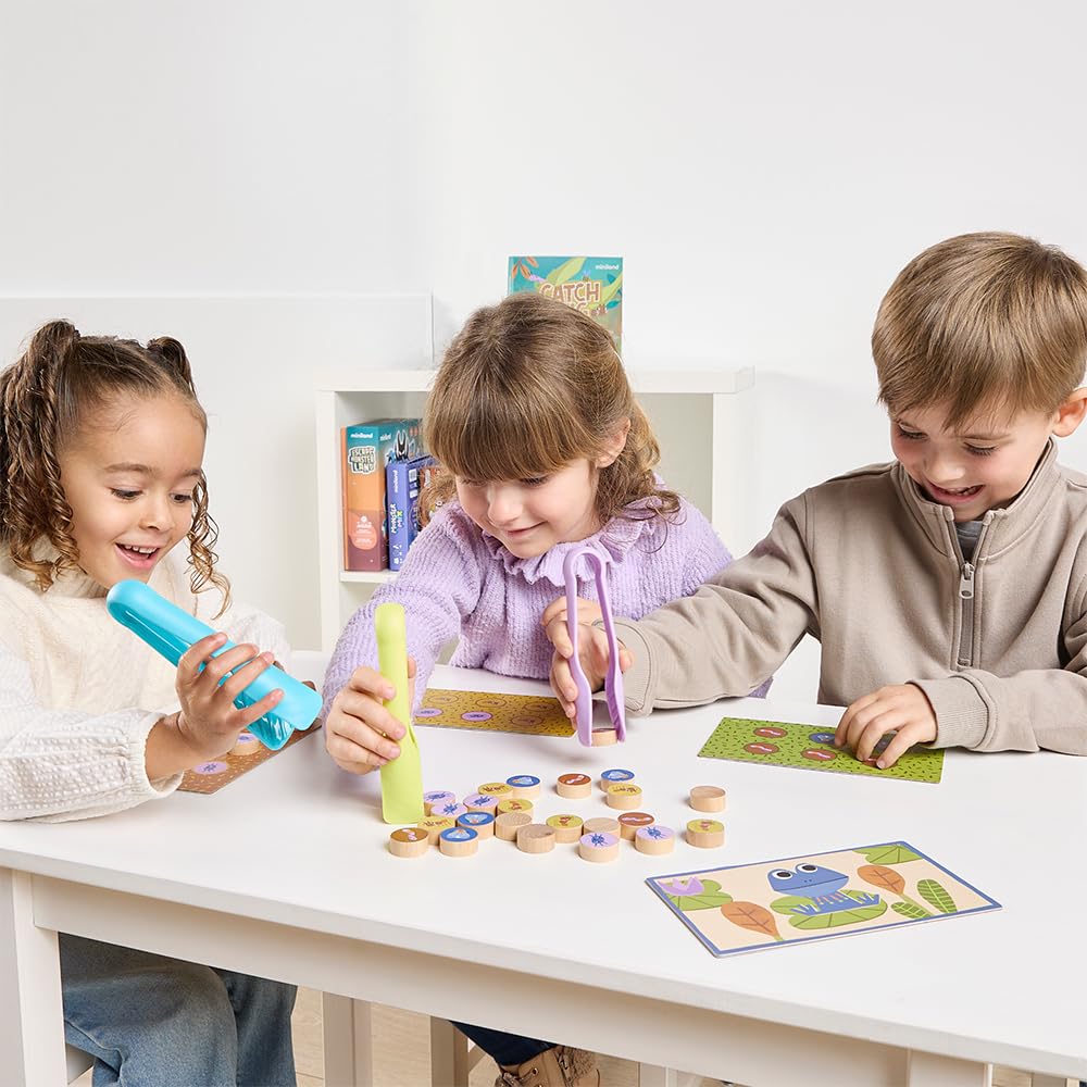 Miniland Catch The Bug Brettspiel ab 5 Jahre Holz Pinzette
