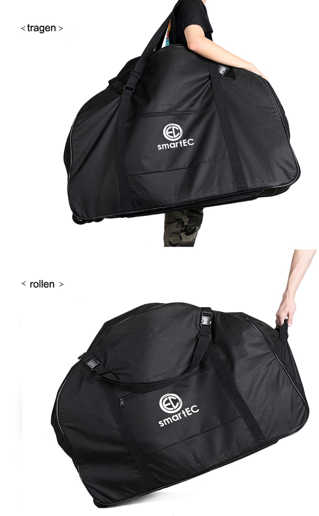 smartEC Fahrradtaschen Trolley 20 Zoll Transporttasche Rollen