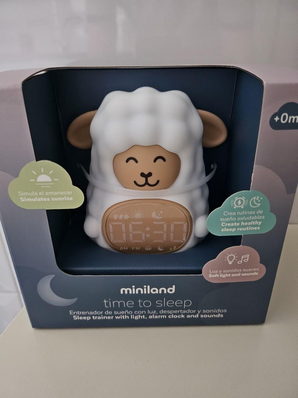 Miniland Time to Sleep Nachtlicht Baby Schlaftrainer RGB Wecker
