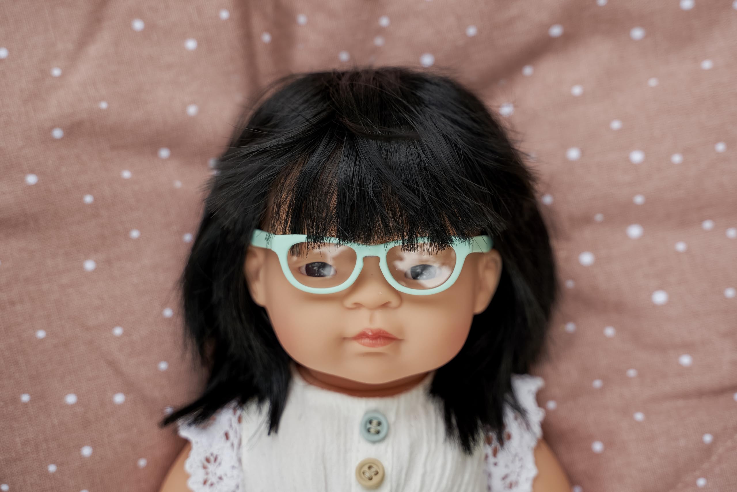 Miniland Dolls Puppen Wickeldecke Baumwolle erdfarben 56 cm