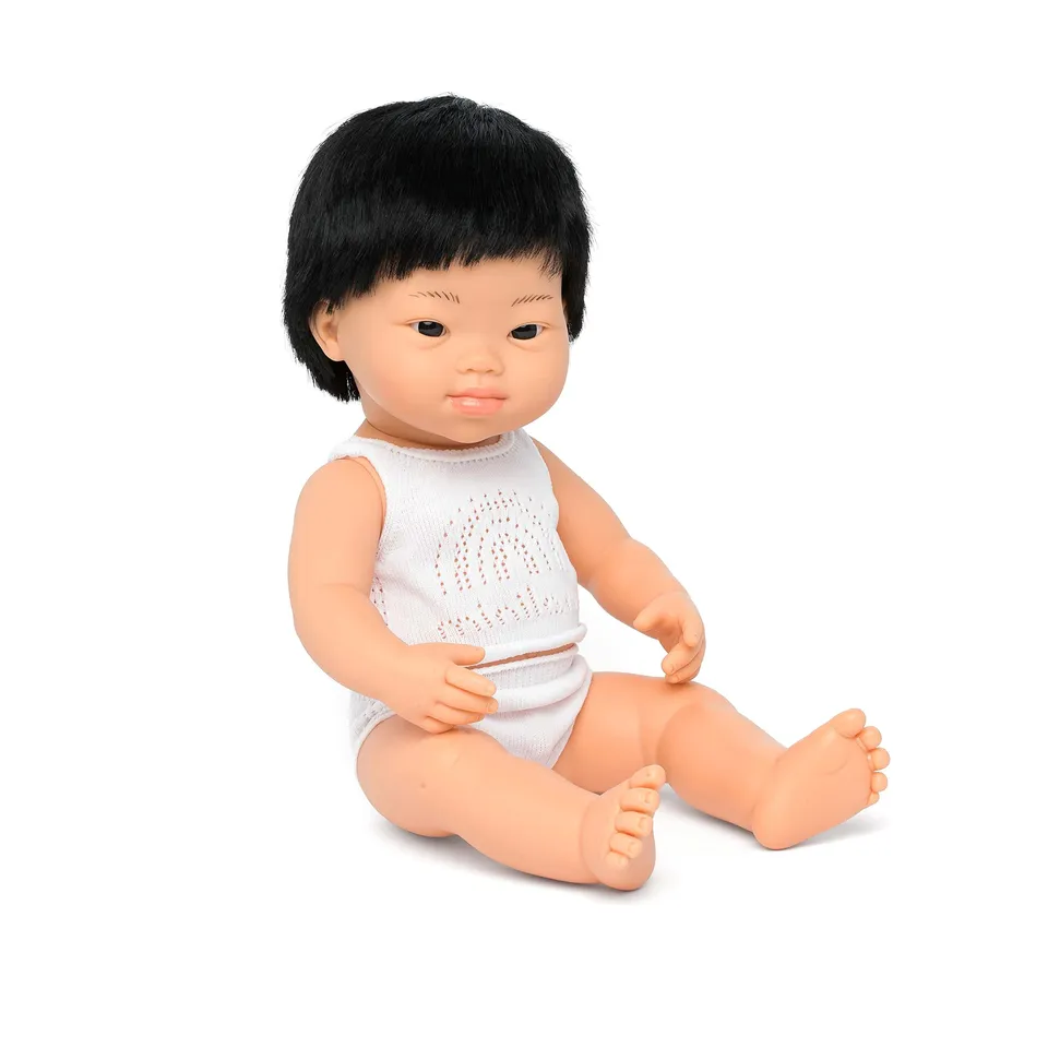 Miniland Dolls Babypuppe Junge 38 cm asiatisch Down Syndrom