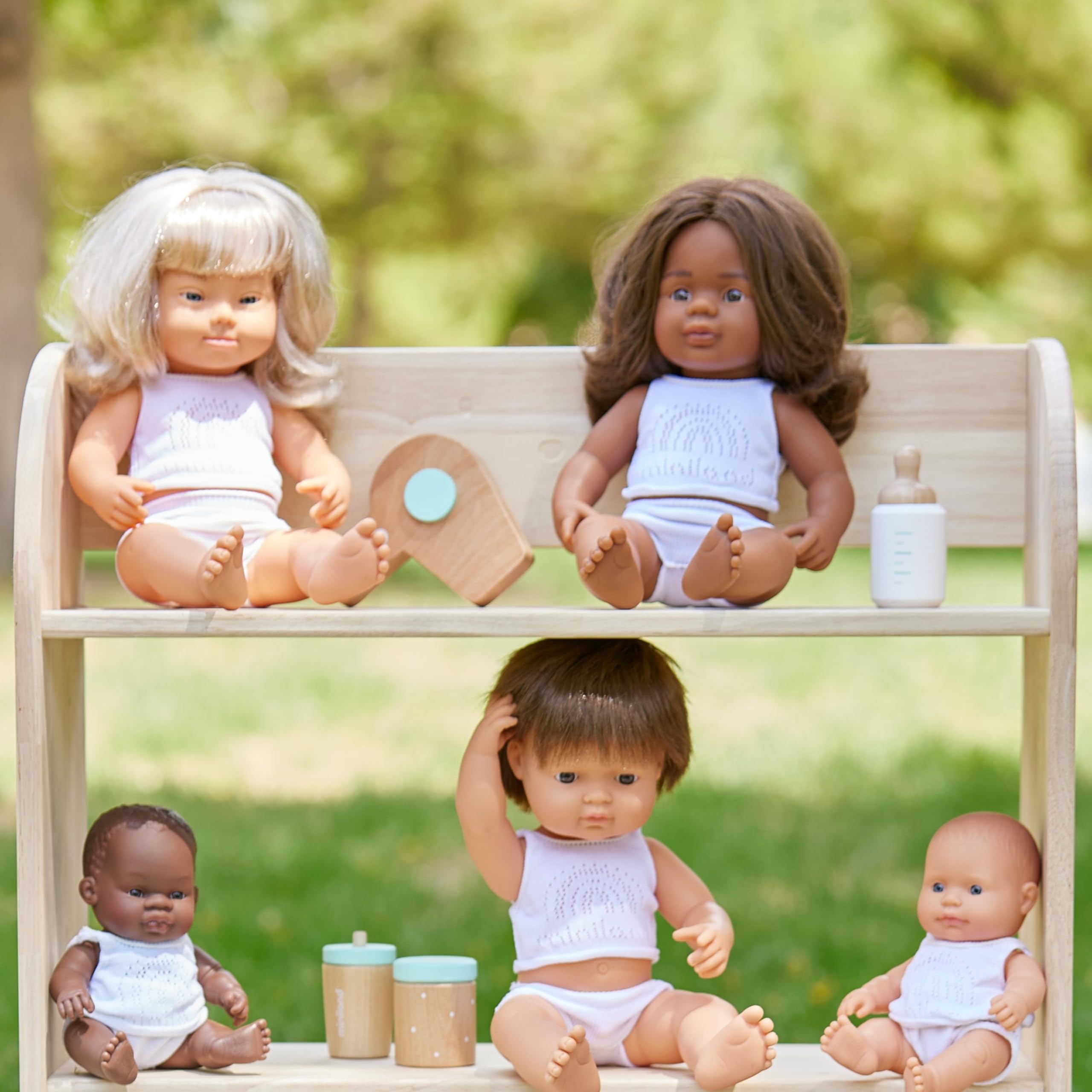 Miniland Dolls 94060 Fütterset Holz Puppenzubehör