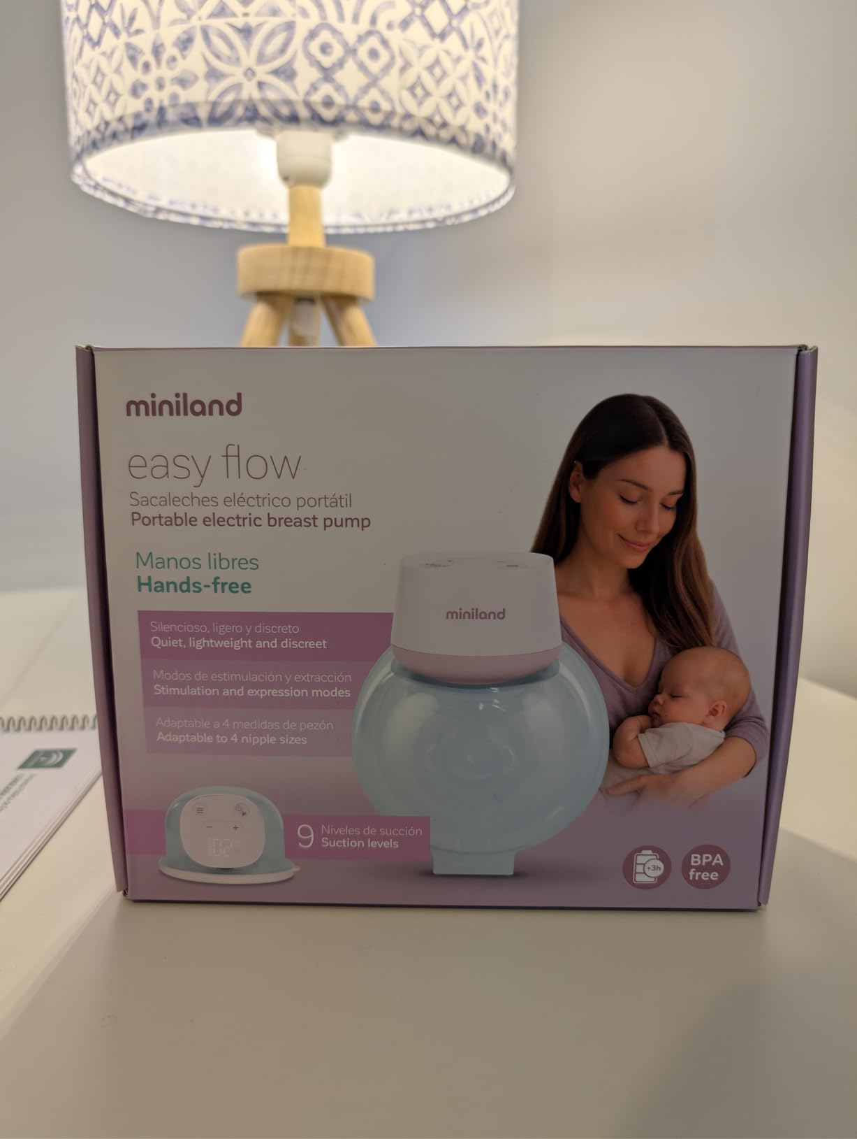 Miniland Easy Flow Duo Milchpumpe Doppelpumpe 2x180ml BPA-frei