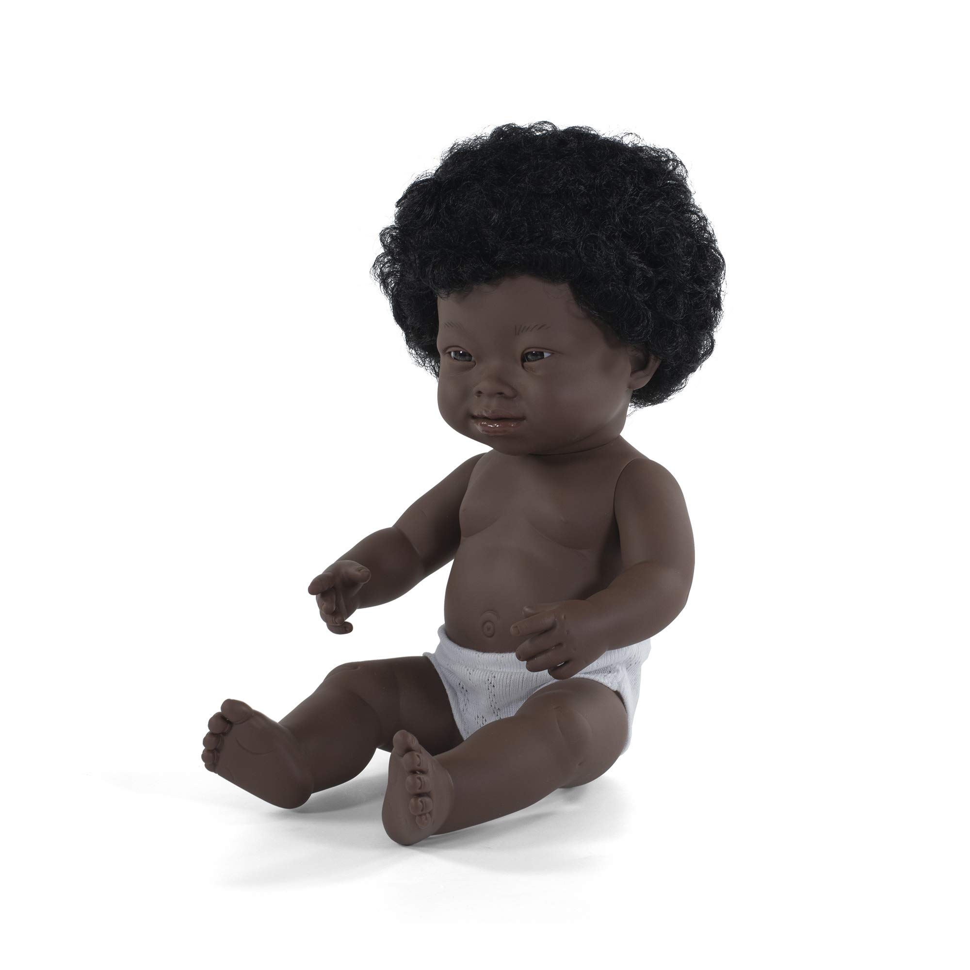 Miniland 31069 Babypuppe afrikanisches Mädchen 38cm Down