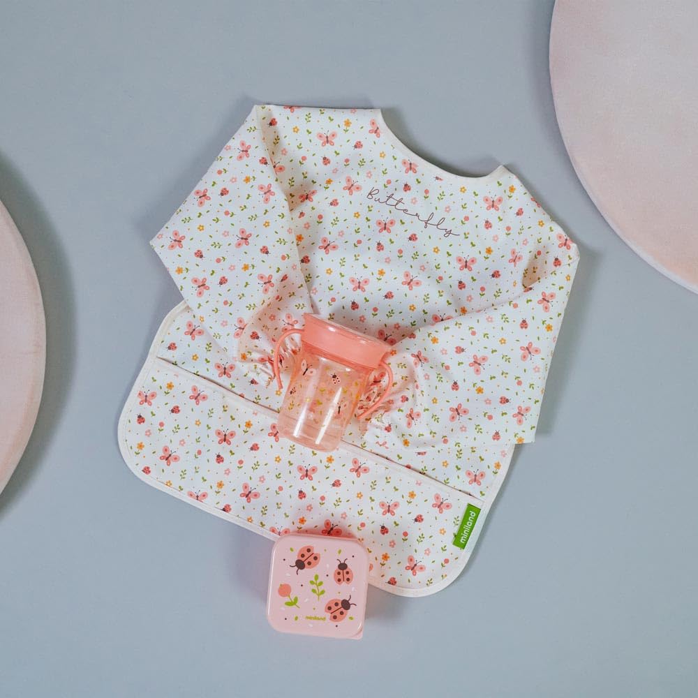 Miniland Soft Biby Butterfly Lätzchen Langarm wasserdicht