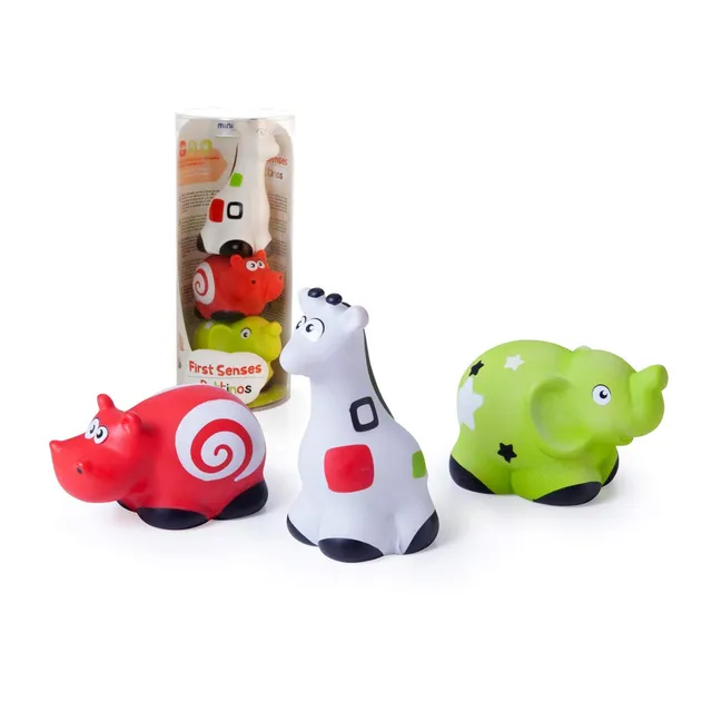 Miniland First Senses Pettinos Baby Spieltiere 3er Set Badewanne