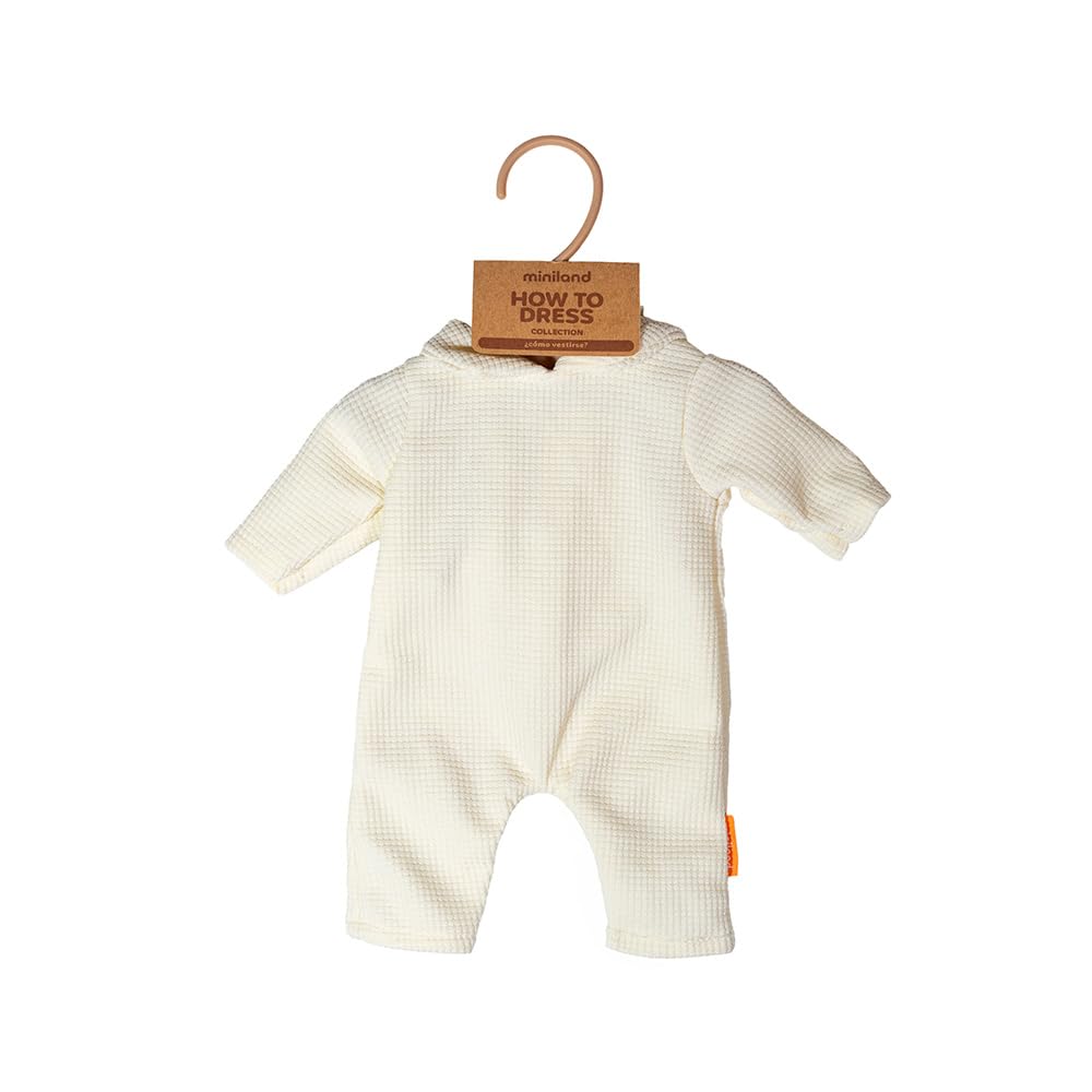 Miniland Puppenpyjama mit Mütze beige 38 cm