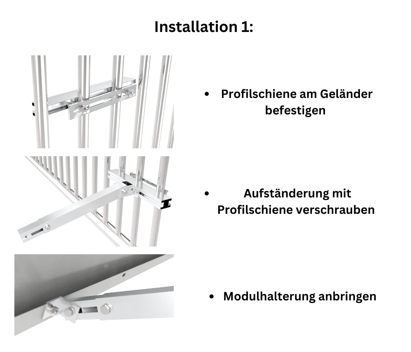 SOLAR ALLin Balkonhaken-Montageset Plus 0-30° Alu