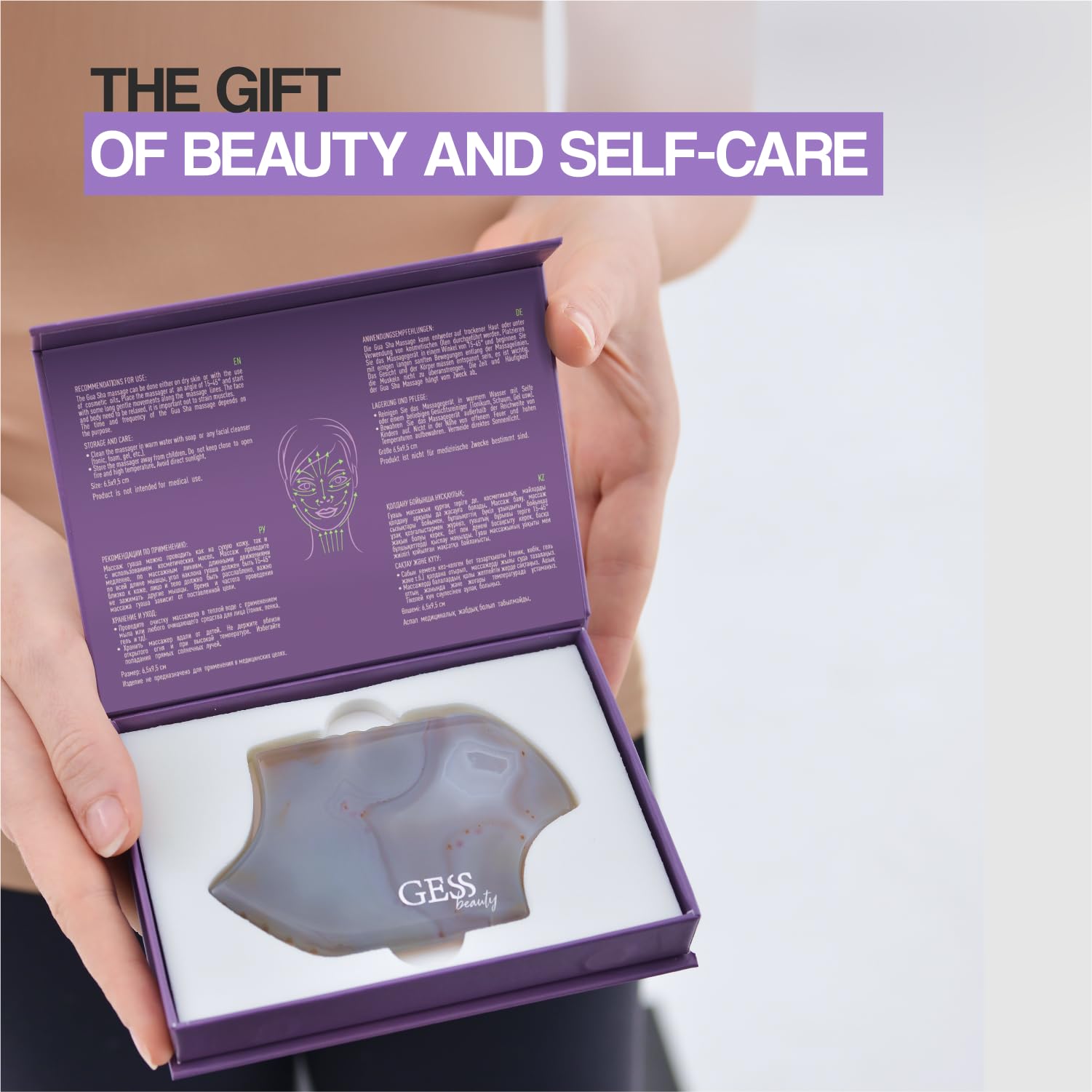 GESS Gua Sha Stein Achat Gesichtsmassage Face Yoga