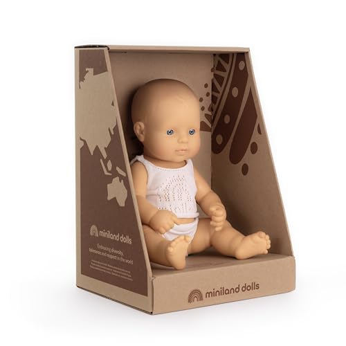 Miniland Dolls Babypuppe Junge 32cm Vinyl mit Geschenkbox
