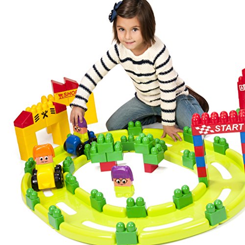 Miniland Super Blocks Racing 32345 Bauklötze 70 Teile Fahrbahn