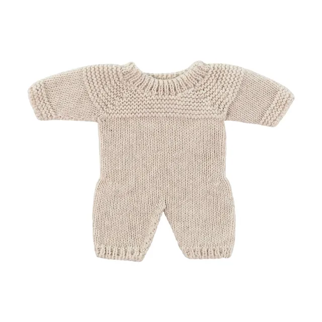 Miniland Dolls Strickpyjama beige für 21 cm Puppen Recycling