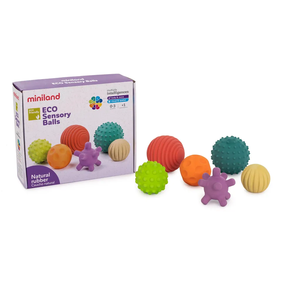 Miniland Sensory Balls Sensorikbälle Naturkautschuk Set