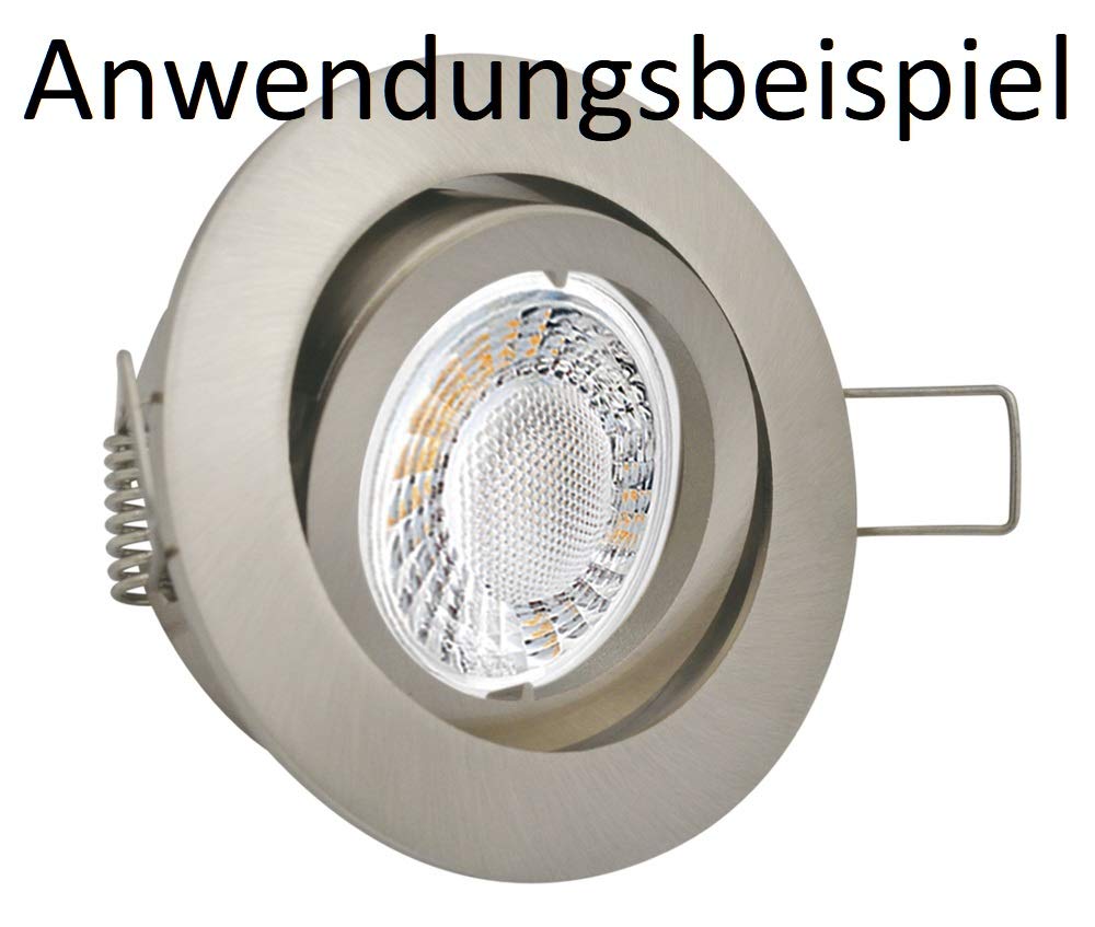 feinlux LED Einbaurahmen GU10 68mm schwenkbar silber rund
