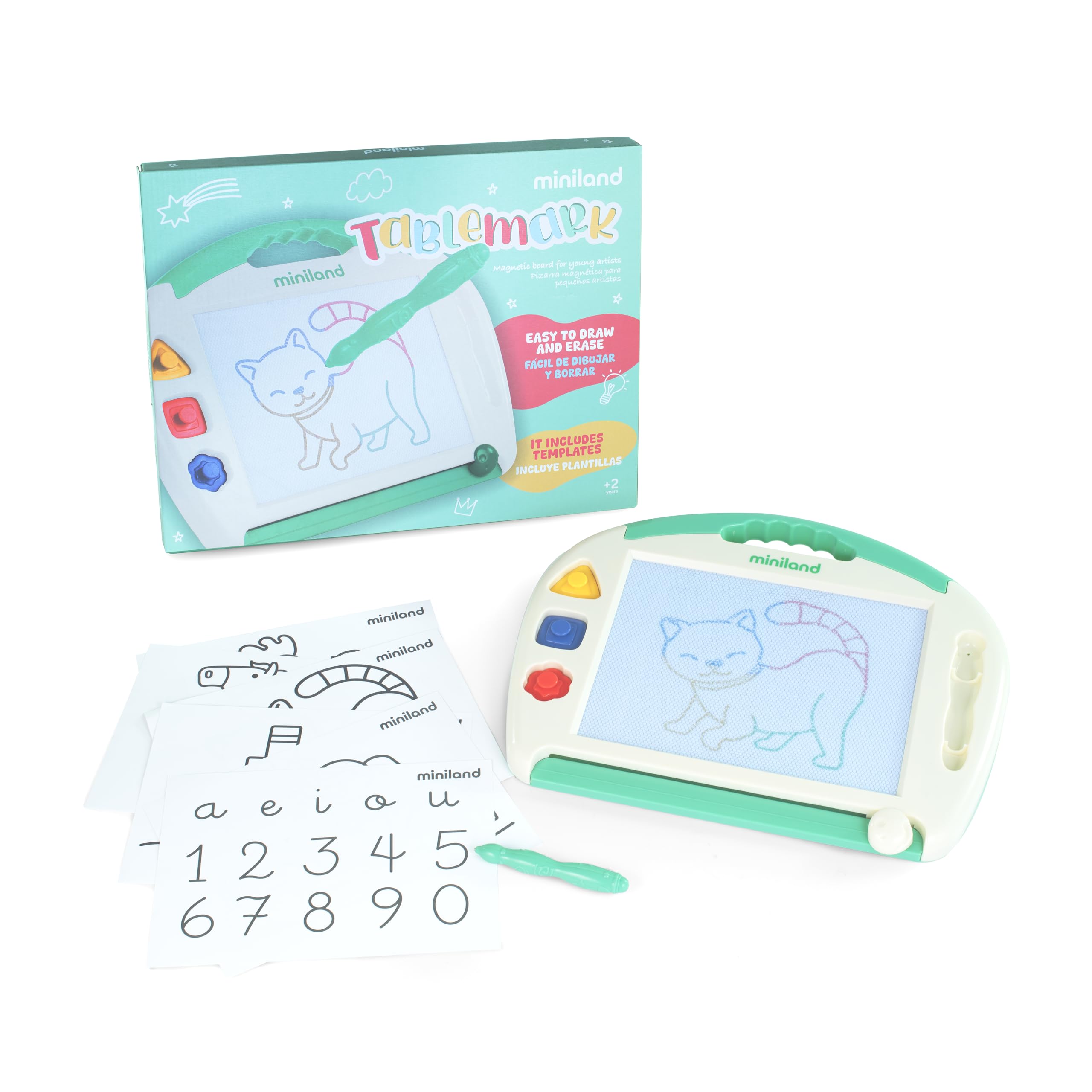 Miniland Tablemark Magnetische Zeichentafel mit Stift mehrfarbig