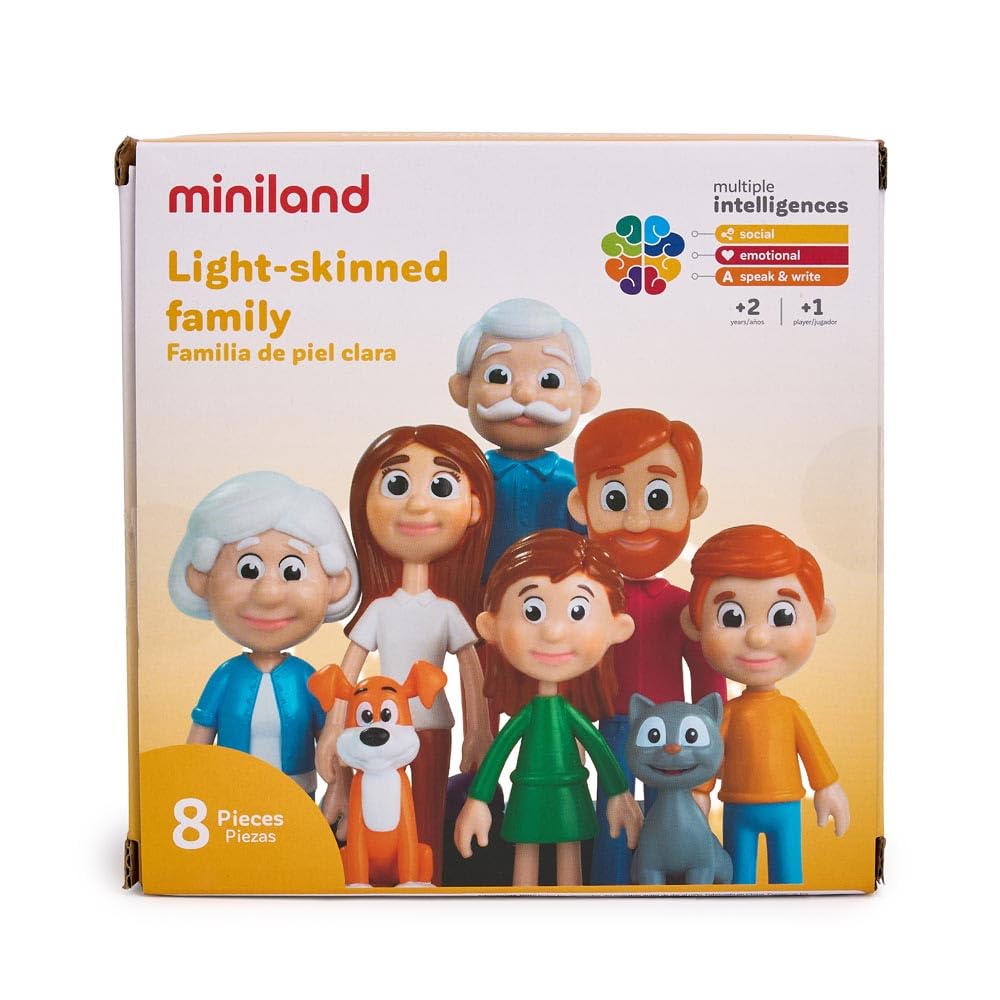 Miniland SEL Familie helle Haut Figuren-Set 8-teilig
