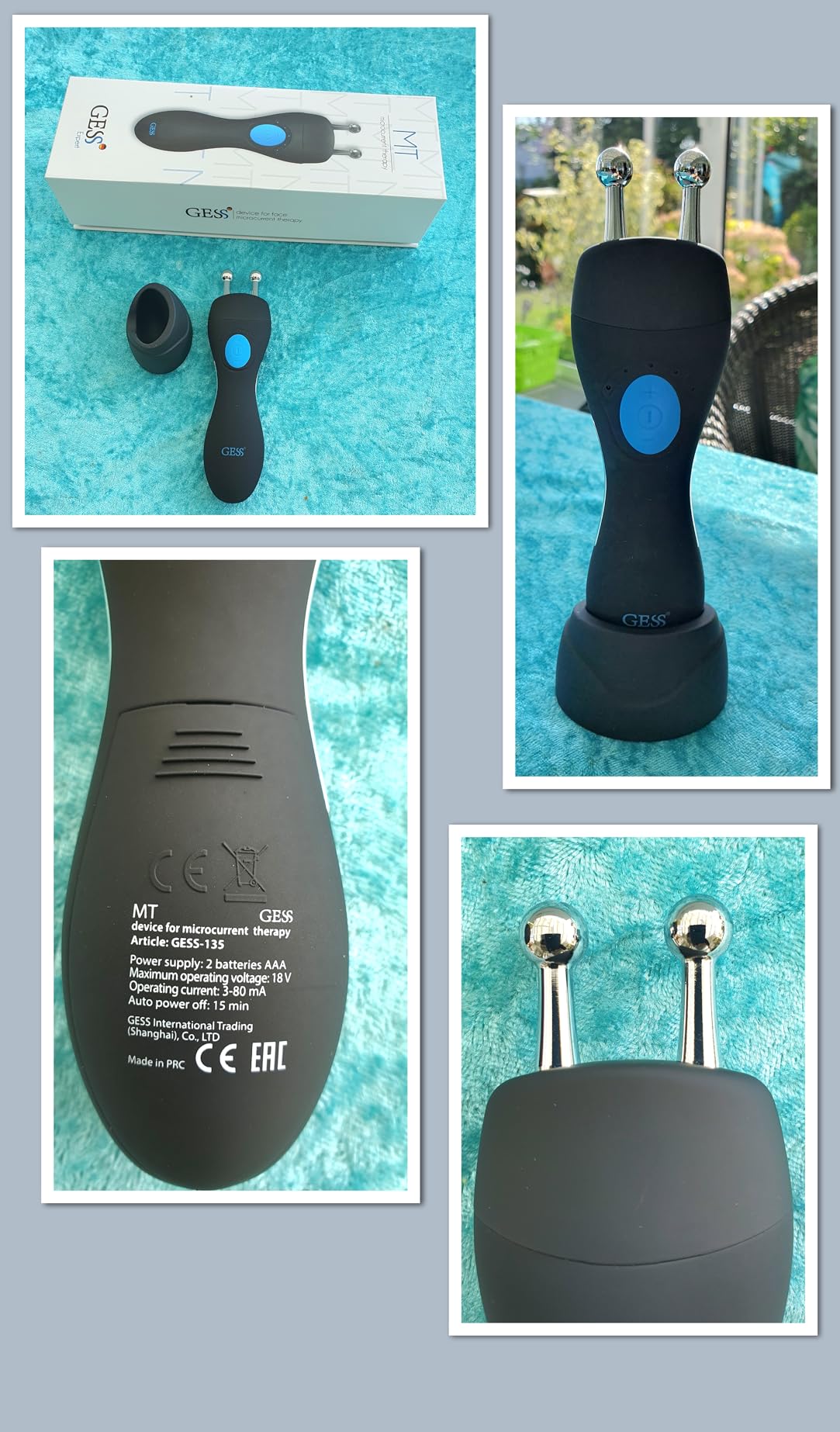 GESS MT Mikrostrom Gesichtsmassagegerät EMS Anti-Aging Batterie